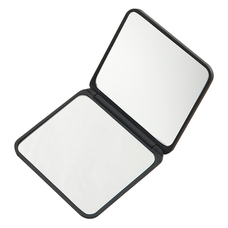 Espejo plegable portátil de doble cara con tapa, ideal para maquillaje y uso escolar o de viaje