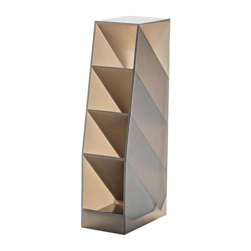 多機能デスクトップ4グリッド収納ボックスオフィス斜め筆立て長方形クリエイティブ斜め挿し式筆立てins高颜値