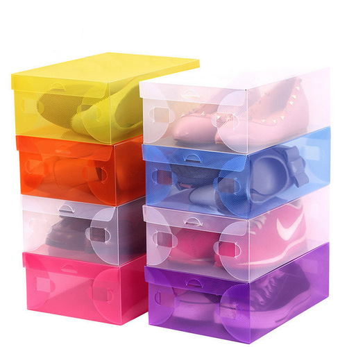Integrated clamshell transparent men's and women's storage box PP shoe box plastic box wholesale foldable shoe box exquisite life