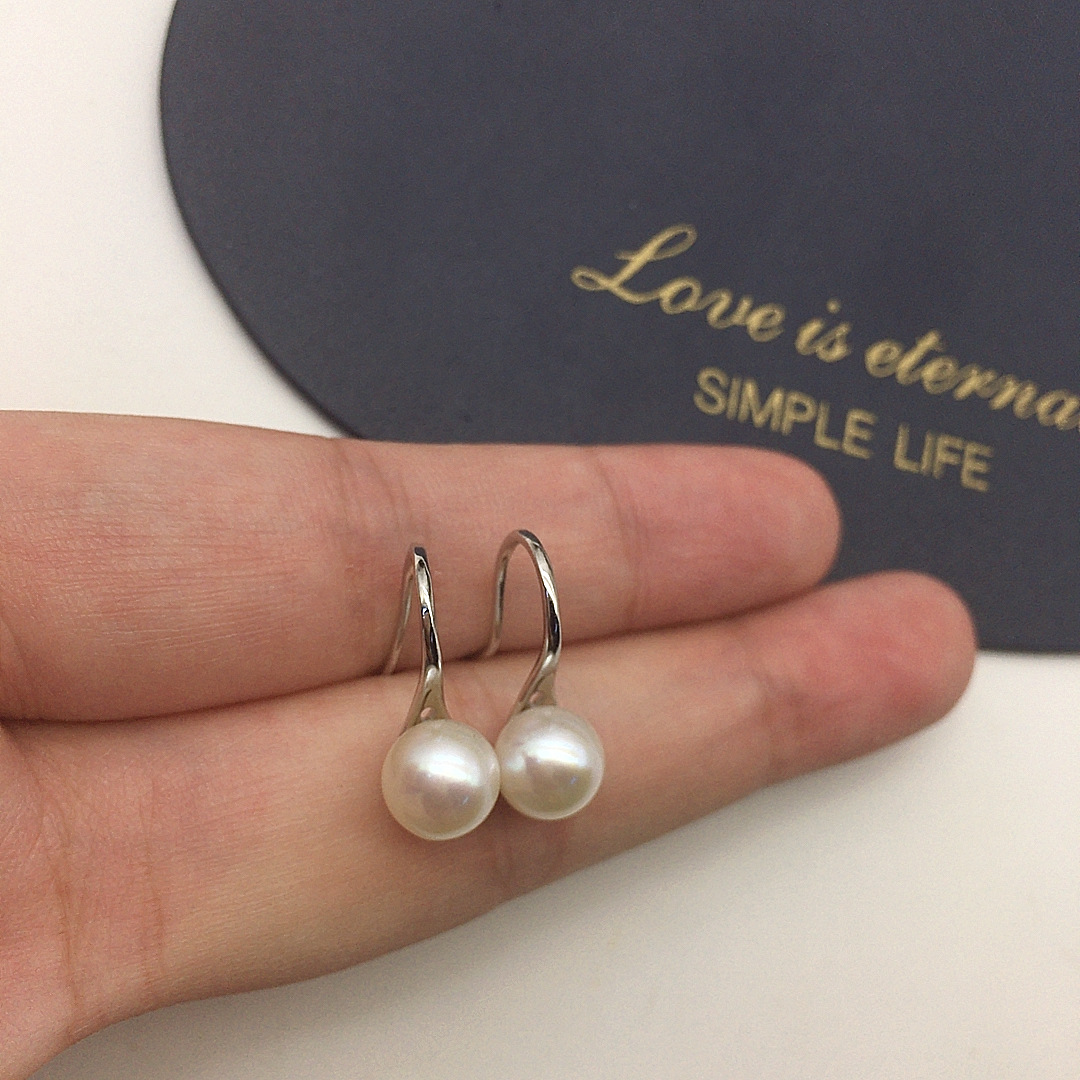 23g Weight 925 Sterling Silver Ear Needle Material Ear hook Classification 1 Pair Quantity Daily Occasion Freshwater Pearl Material Geometric Pattern Women's Gender Simple Style Style 1 Pair Freshwater Pearl Freshwater Pearl Earrings Geometric Ear Hook 16