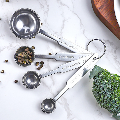 430 stainless steel measuring cup measuring spoon set measuring spoon milk powder measuring spoon baking measuring tool 4-piece set