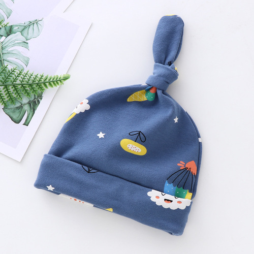 Baby hat spring, autumn and winter 0-3-6 months newborn fetal cap female baby boy pure cotton warm hat
