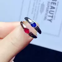 Кольцо с натуральным рубином и сапфиром, серебро 925 пробы, простой дизайн, доступное роскошное ювелирное кольцо высокого класса для женщин