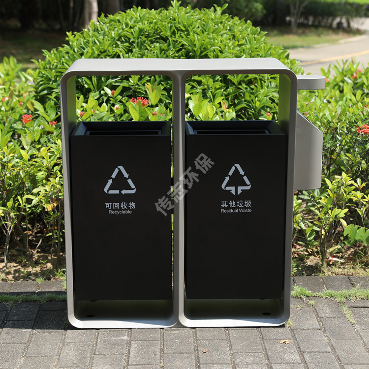 Fukuda City Image Classification Trash Can Square Metal Trash Can Outdoor Municipal Street Stainless Steel Peel Box
