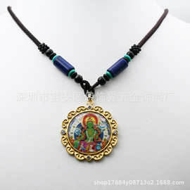 高品质不锈钢镀18K金项链 西藏泰国信仰佛像唐卡吊坠手工编织链