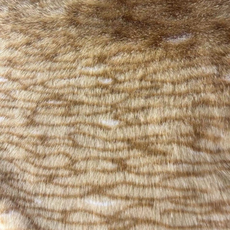 750g de pelo de conejo pequeño visón jacquard estampado de leopardo patrón de ciervo alto bajo abrigo abrigo bolsa tela de juguete en stock
