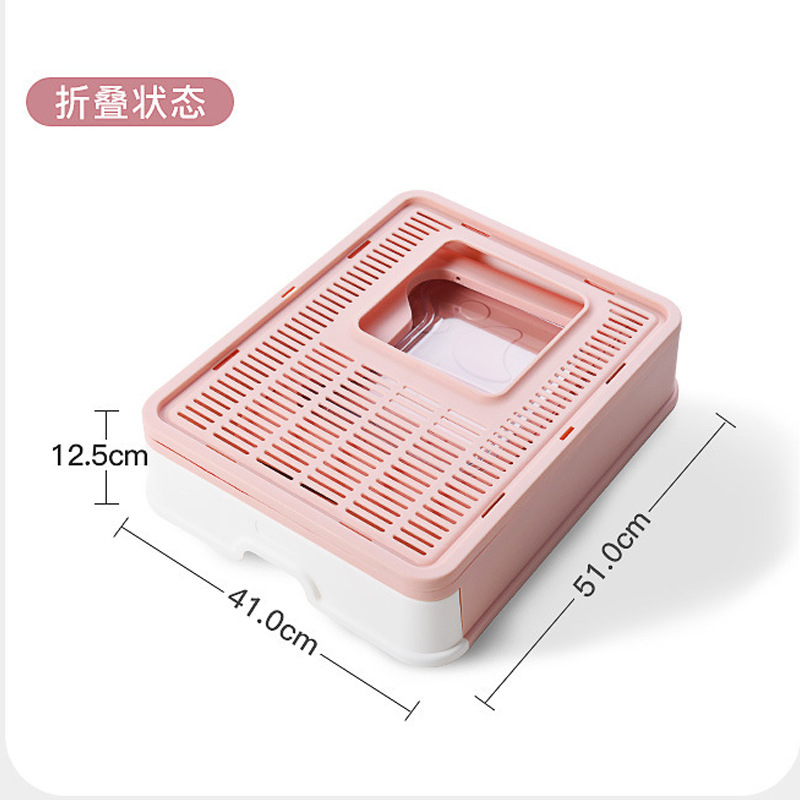 Caja de arena para gatos completamente cerrada tipo cajón plegable para evitar salpicaduras externas, inodoro para gatos de gran tamaño, productos para gatos desodorantes