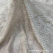 几何水溶盘绳绣花布 抱枕包包蕾丝刺绣面料 现货供应