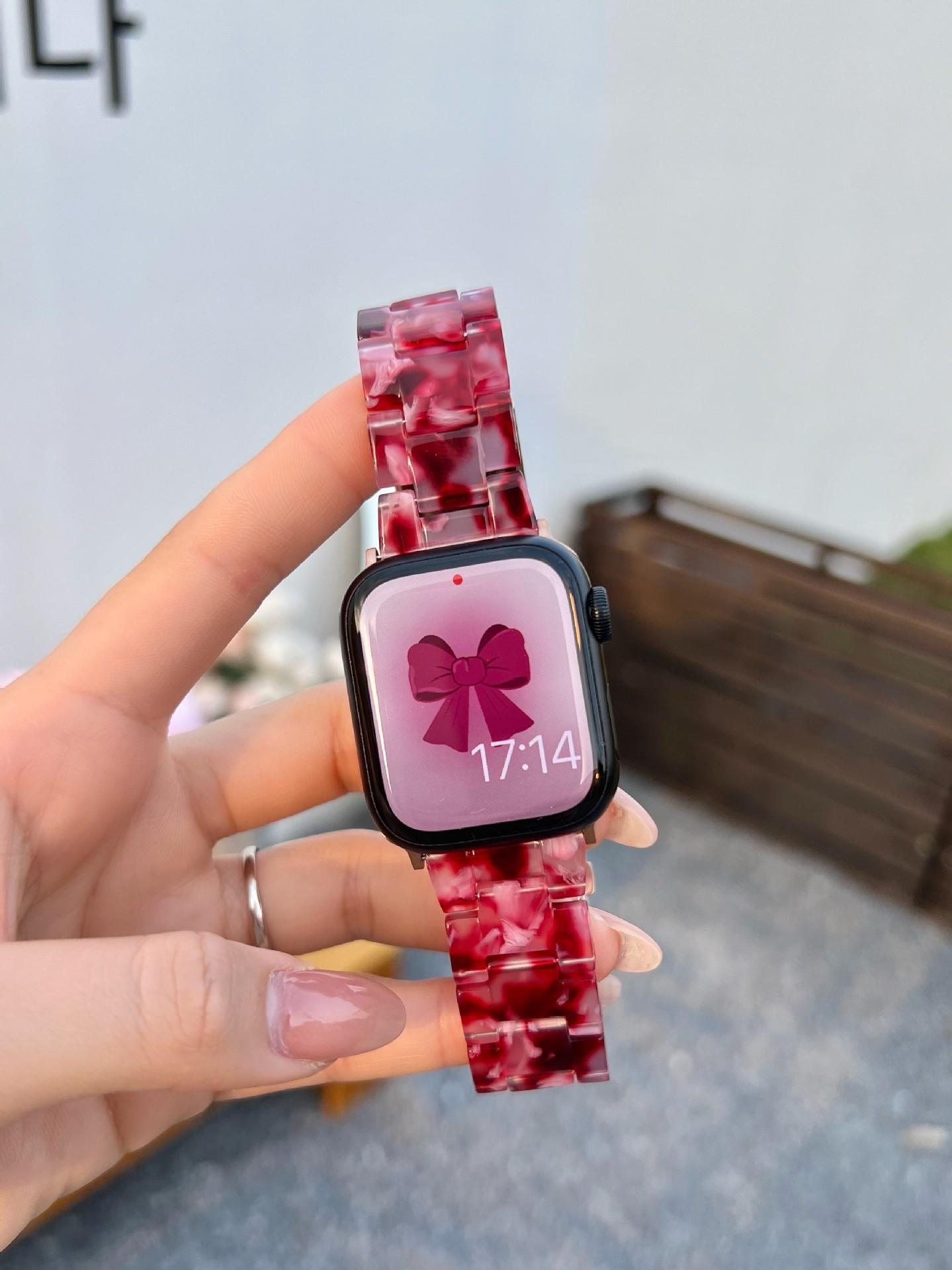 La nueva correa de manzana de resina ligera de primavera y verano es adecuada para applewatch 10a generación 987654SE para hombres y mujeres