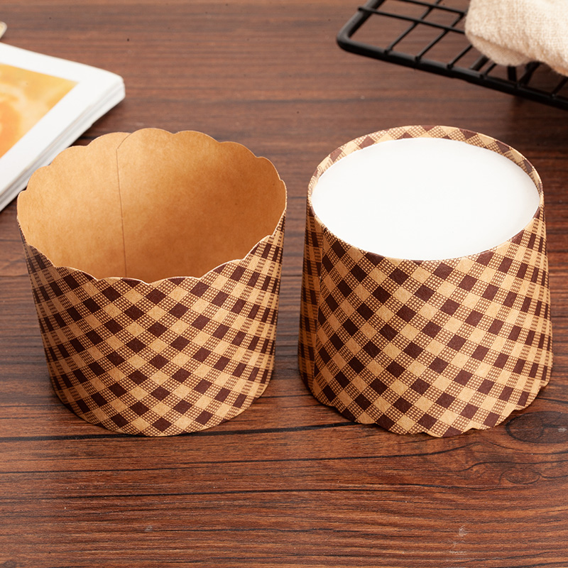 Taza de papel ondulada, taza de papel gruesa, taza de papel para pastel casero, taza de pastel al vapor, herramienta desechable para postre de punto occidental