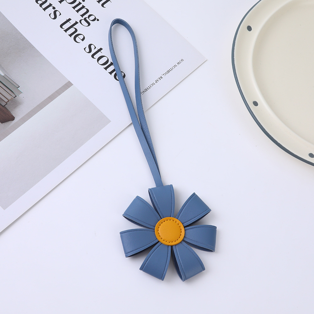 Colgante Llavero de Girasol de PU Decorativo para Mochilas y Bolsos