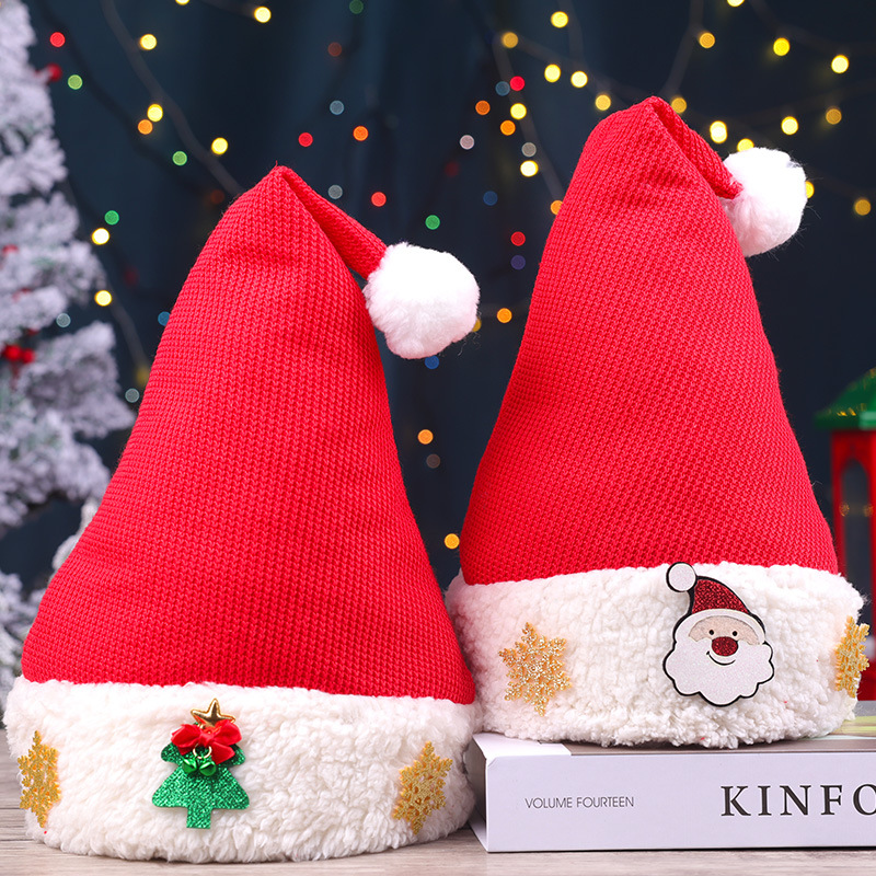 Christmas old man snowman hat children's adult knitted wool headdress kindergarten gift decoration_voghion.com