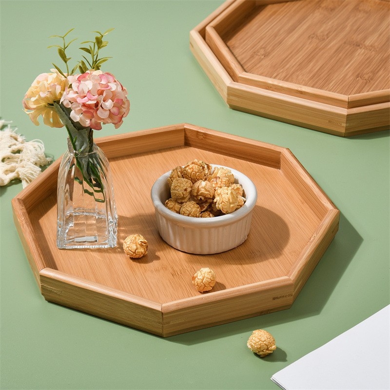 竹制六角菱形甜品托盘北欧甜品台茶歇摆件婚礼甜品台道具展示摆盘