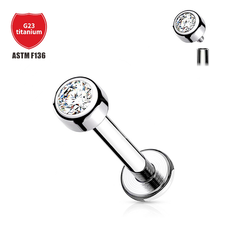 Pointed titanium steel lip stud product view