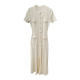 SD2024 Autumn New Women's Clothing French Hollow Short Sleeve Ear Long Knitted Slim Split dress
