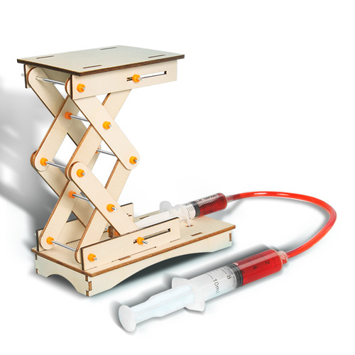 Scientific Experiment DIY Wooden Hydraulic Lift Table Technology Small Production Fun Children's Handmade Science Popularization Teaching Aids