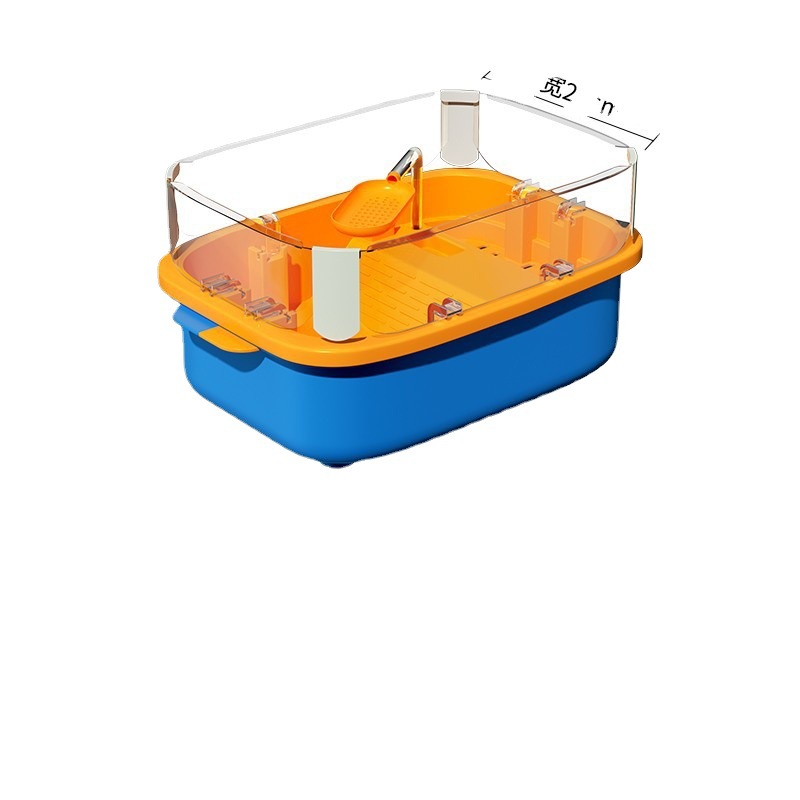 Tanque para Tortugas con Plataforma para Tomar el Sol, Caja Separada para Tortugas, a Prueba de Escape, Elevado, con Drenaje, Pecera, Acuario, Peces Ornamentales