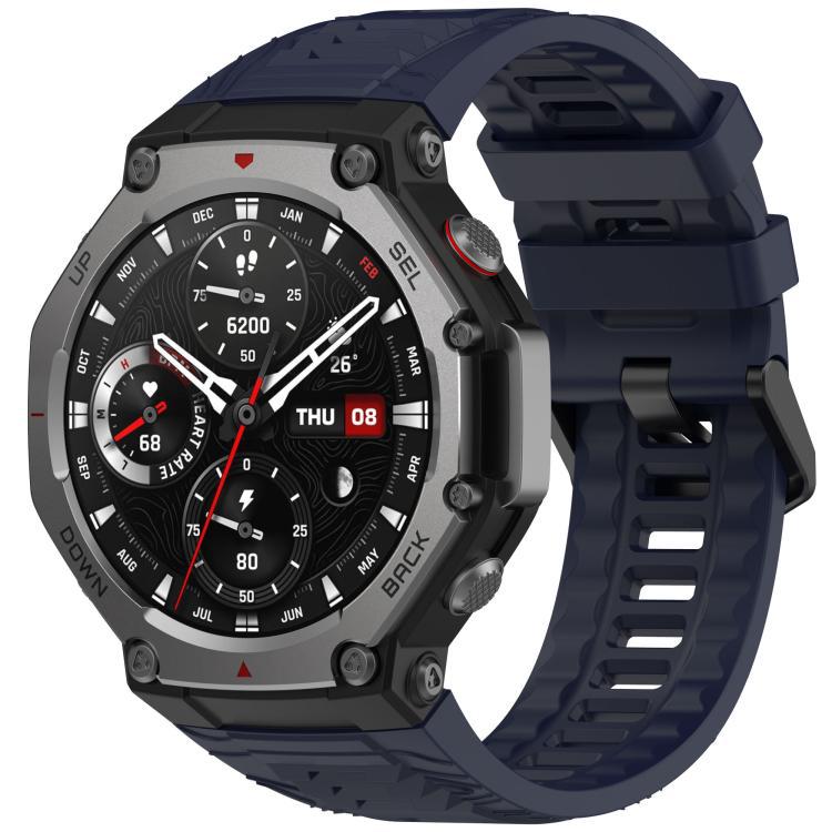 Correa de silicona de color sólido para Amazfit T-Rex 3 Huami reloj deportivo al aire libre correa de hebilla negra