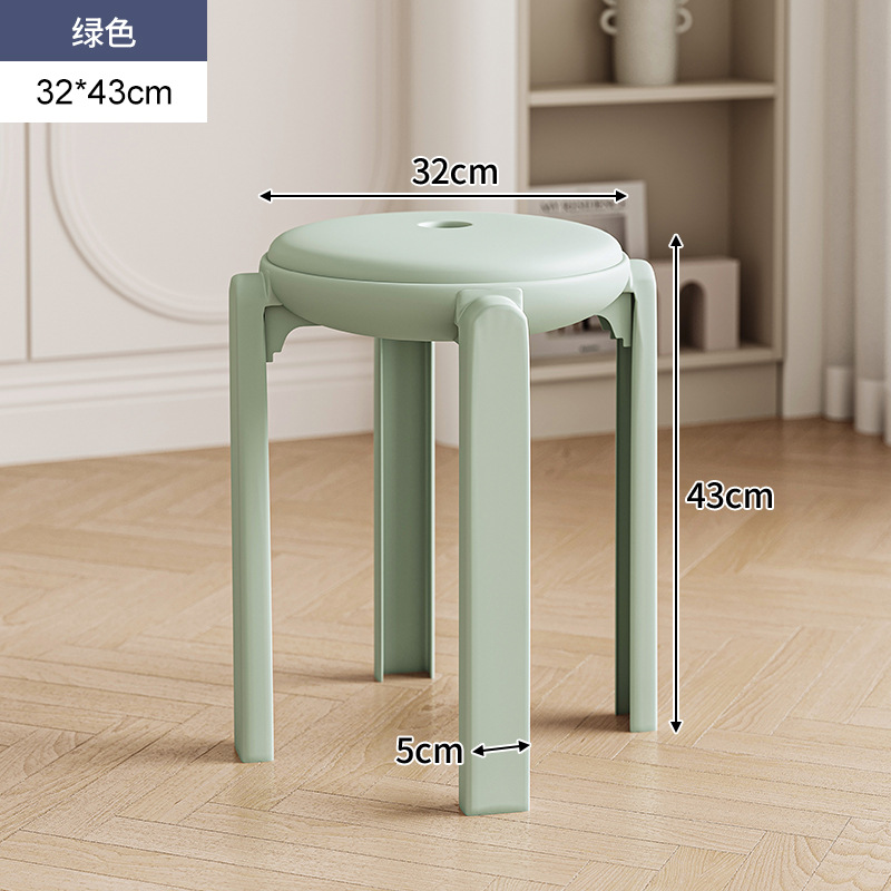 Taburete de compras de plástico para el hogar apilable mesa de comedor silla moderna sala de estar minimalista taburete alto fuerte durable taburete redondo