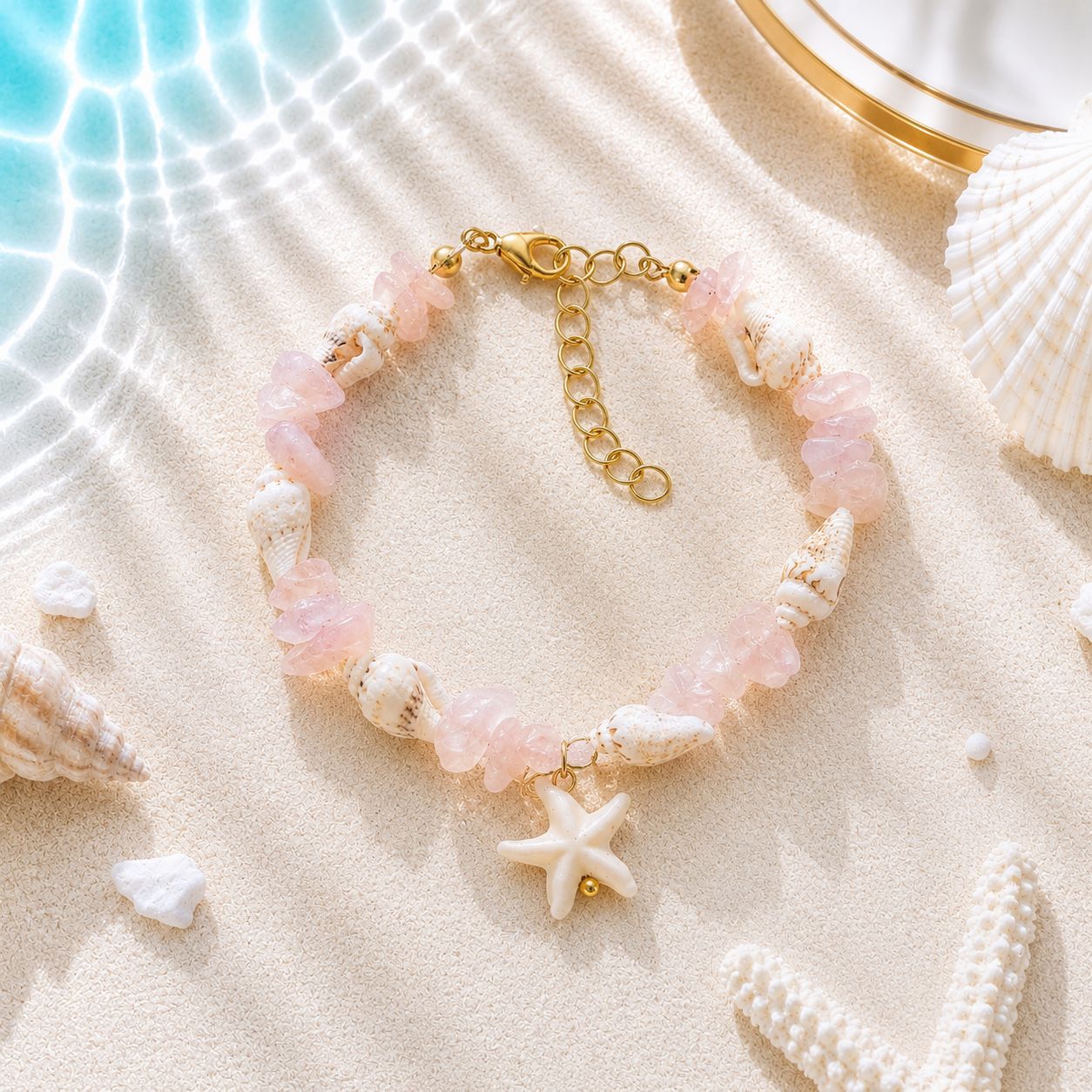 Concha natural, estrella de mar, caracola, pulsera tejida a mano, estilo oceánico, vacaciones en la playa, joyería de nicho para mujer, verano image 34
