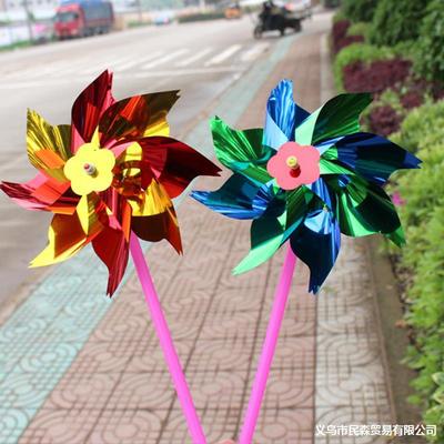 Plastic Flake Small windmills square Colorful decorate diy kindergarten Stall children Cartoon Toy Factory wholesale
