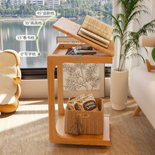 木屋记沙发边几可移动带轮茶台小茶几方几实木边柜床边小户型边桌