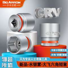 華豊巨箭ブランド12.5MM(1/2インチ)マットクロムバナジウム鋼六角ショートソケット