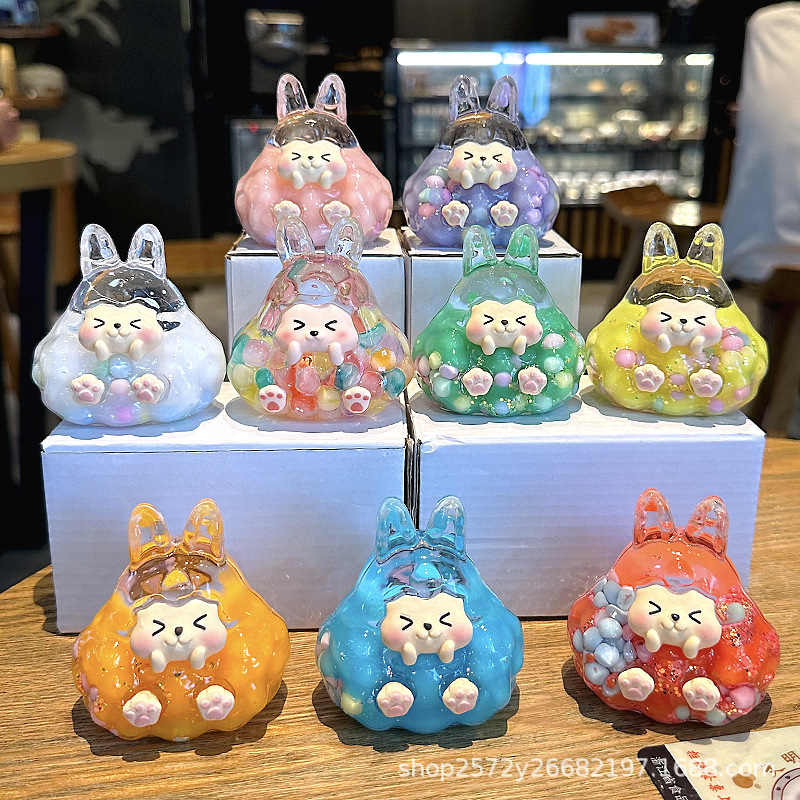 Trendy Cartoon Popular Kk Luminous Ornament Cute Creative Girly Heart Lilith Quicksand Office Desk Keychain