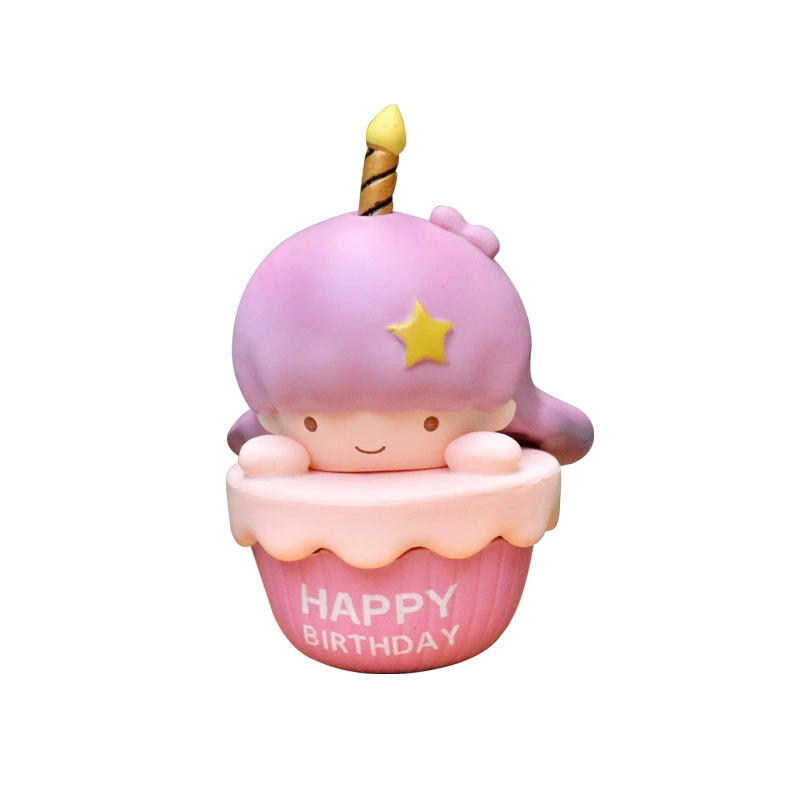 Игрушка (Sanrio) набор минифигурок кекс-свечка, ПВХ, 6 штук, ≈7 см