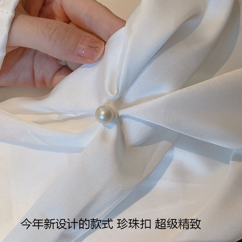 High-end satin pearl button sun protection sleeves for female intellectual office workers, office sleeves, driving sun protection arm protection