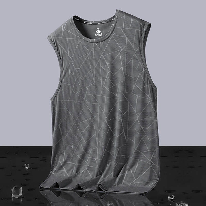 Verano nueva camiseta de hielo secado rápido chaleco de manga corta delgada suelta gran camiseta casual de media manga fabricantes al por mayor