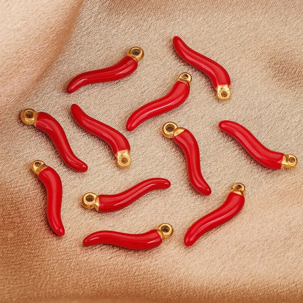 Pequeño colgante de pimienta de acero inoxidable pendientes de pimienta roja colgante de joyería europea y americana colgante didiy accesorios de joyería
