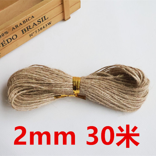 30m 天然麻縄 三本撚り 太め レトロ ガーデニング装飾 デコレーションロープ DIY 編み紐 吊り下げ紐|undefined