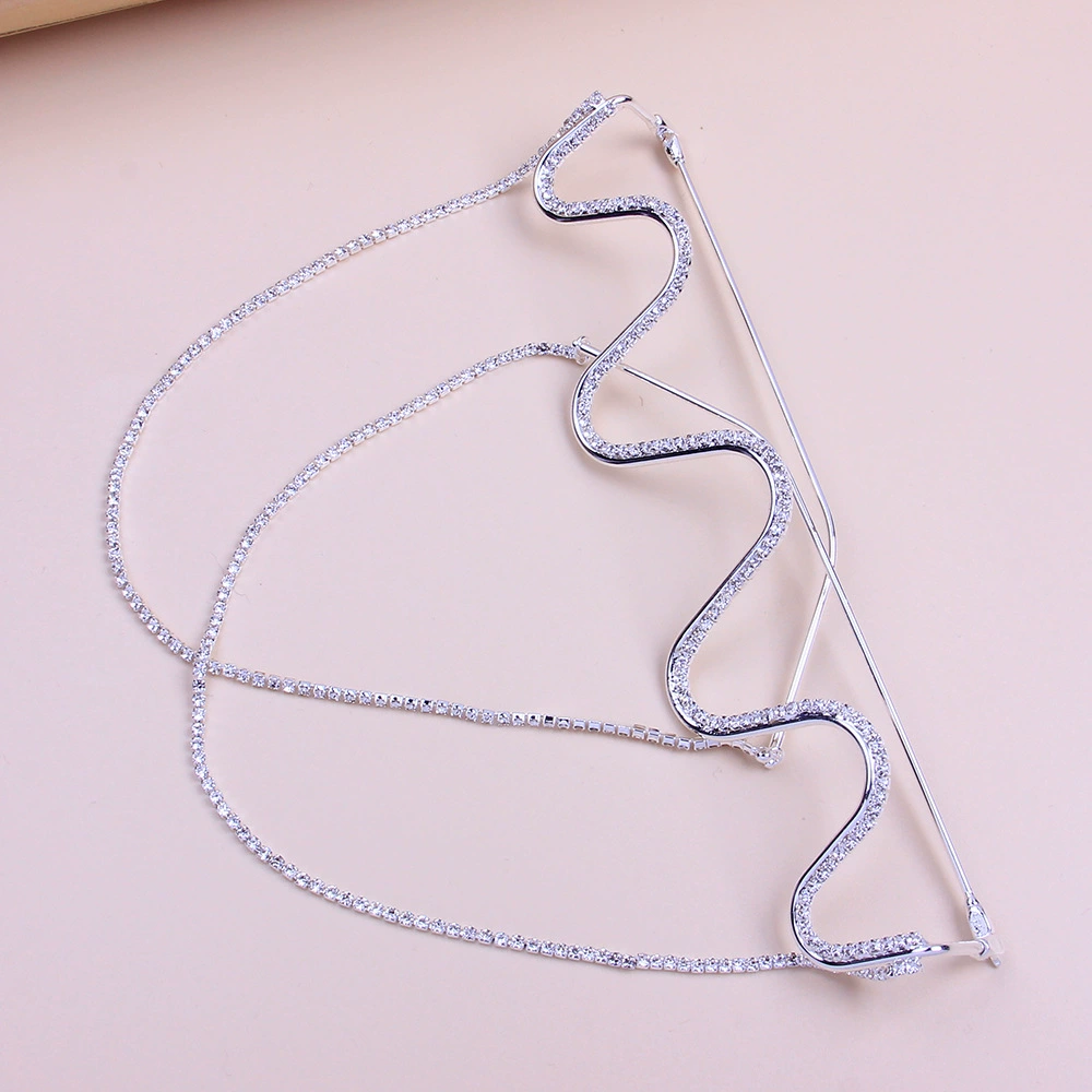 Геометрические очки, волнистые линзы, цепь, Aliexpress