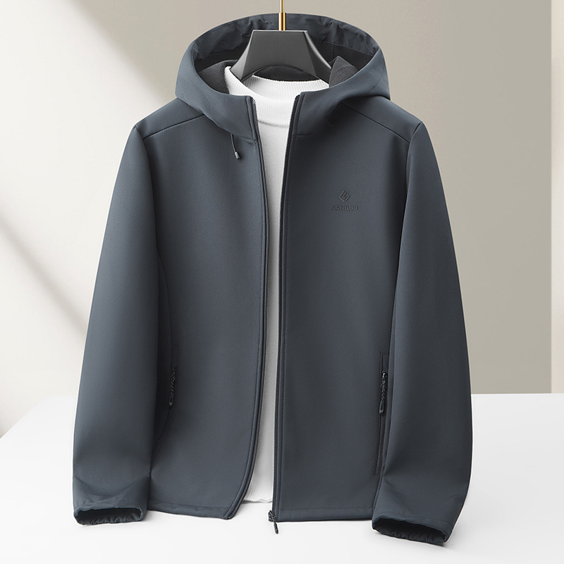Men's Jacket 2026 Spring and Autumn New Style Turn-down Collar Shirt Version Top for Young and Middle-aged, Luxurious Casual Thin Coat