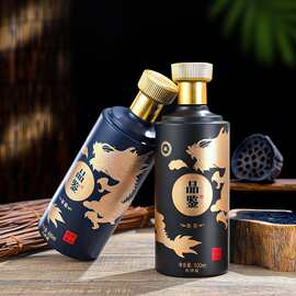 批发喷涂烤花酒瓶玻璃瓶空瓶自酿原浆酒瓶500ml一斤装喜宴白酒瓶