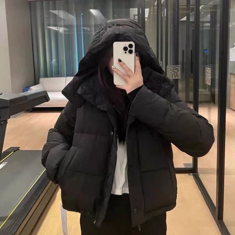冬季羽绒服女4格新款短款白色泡芙可脱卸帽加厚修身|undefined