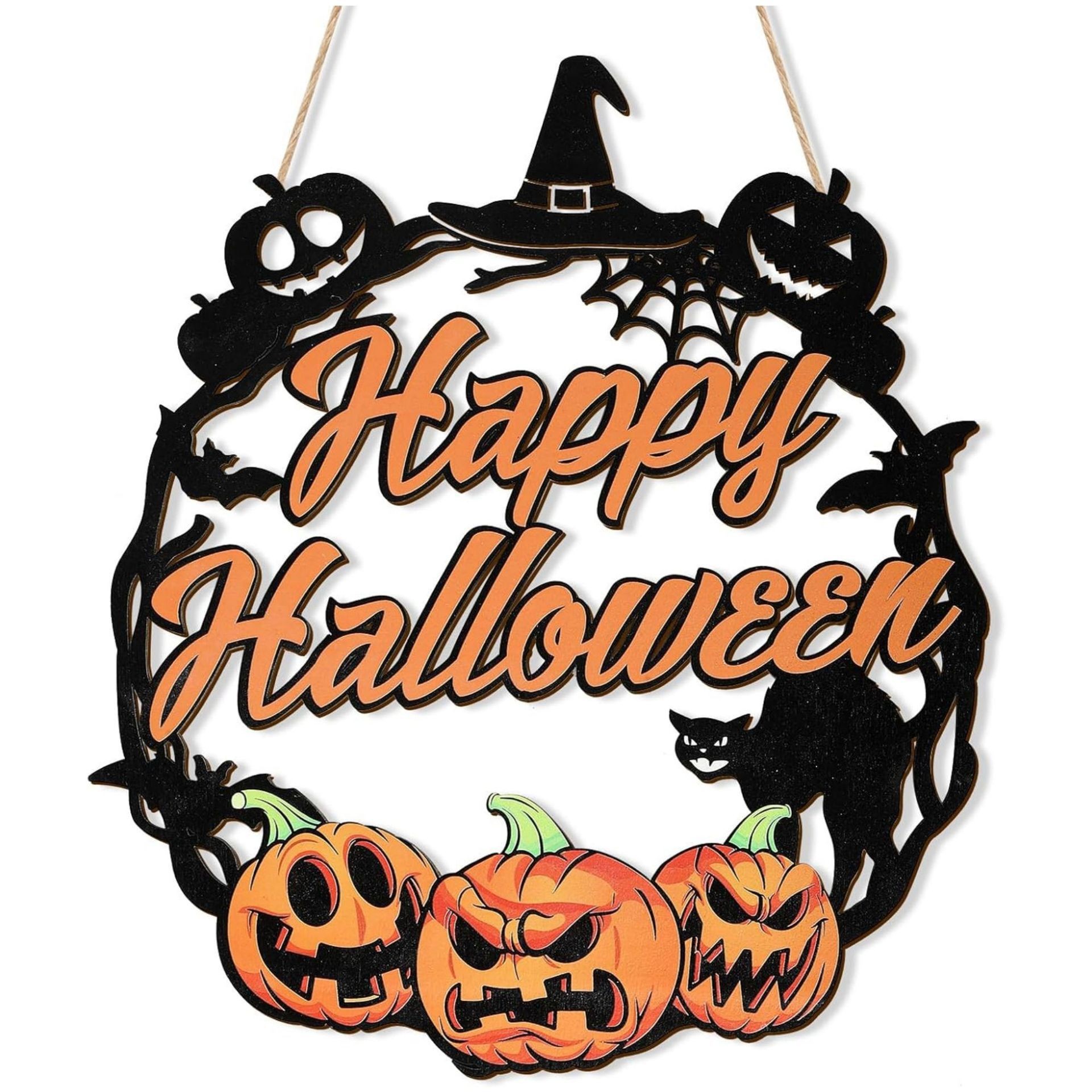 Colgar decoraciones transfronterizas Amazon Halloween calavera fantasma telaraña placa de madera decoraciones de madera para el hogar