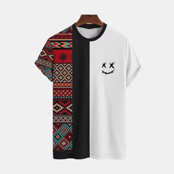 Fashion Retro Totem Pattern T-Shirt 3D Printing Summer Men's Short Sleeve T-Shirt Oversized Fashion Retro Totem Pattern T-Shirt 3D Printing Summer Men's Short Sleeve T-Shirt Oversized