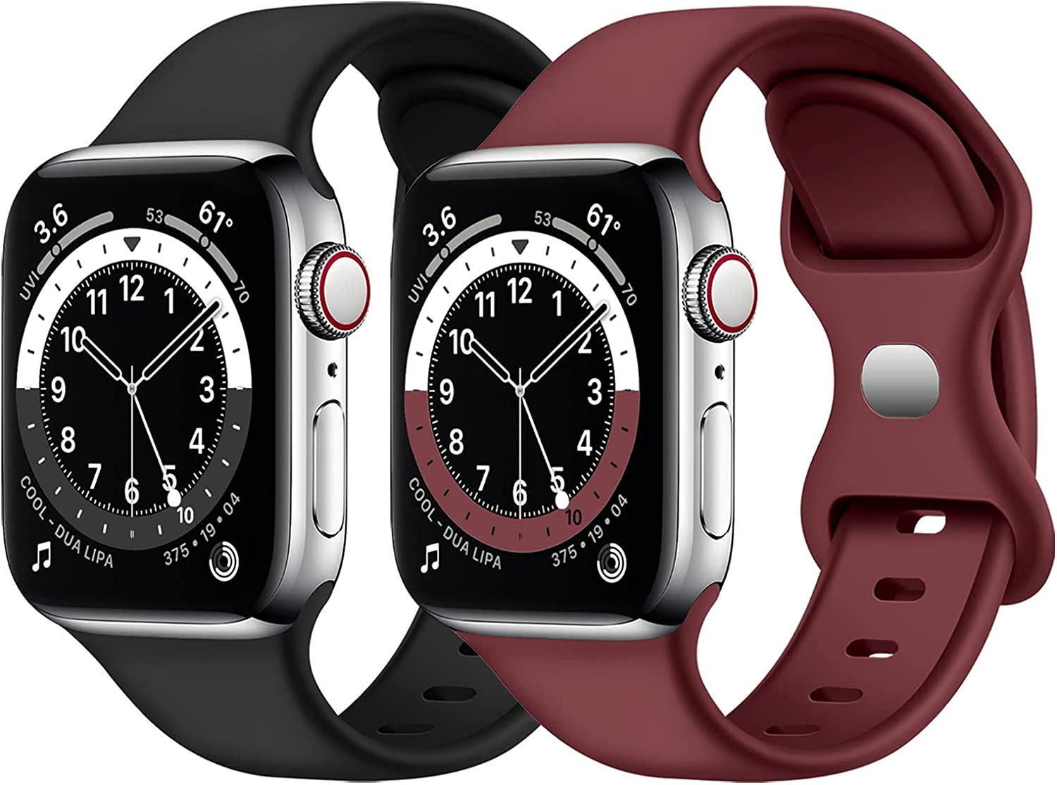 Suitable for iwatch Apple Watch butterfly clasp silicone strap 3/2/1st generation SE strap Apple 6/5/4th generation undefined
