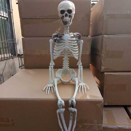 Halloween horrores props 90cm esqueleto humano simulado estante esqueleto de plástico sala secreta adornos de cadáver seco horrores