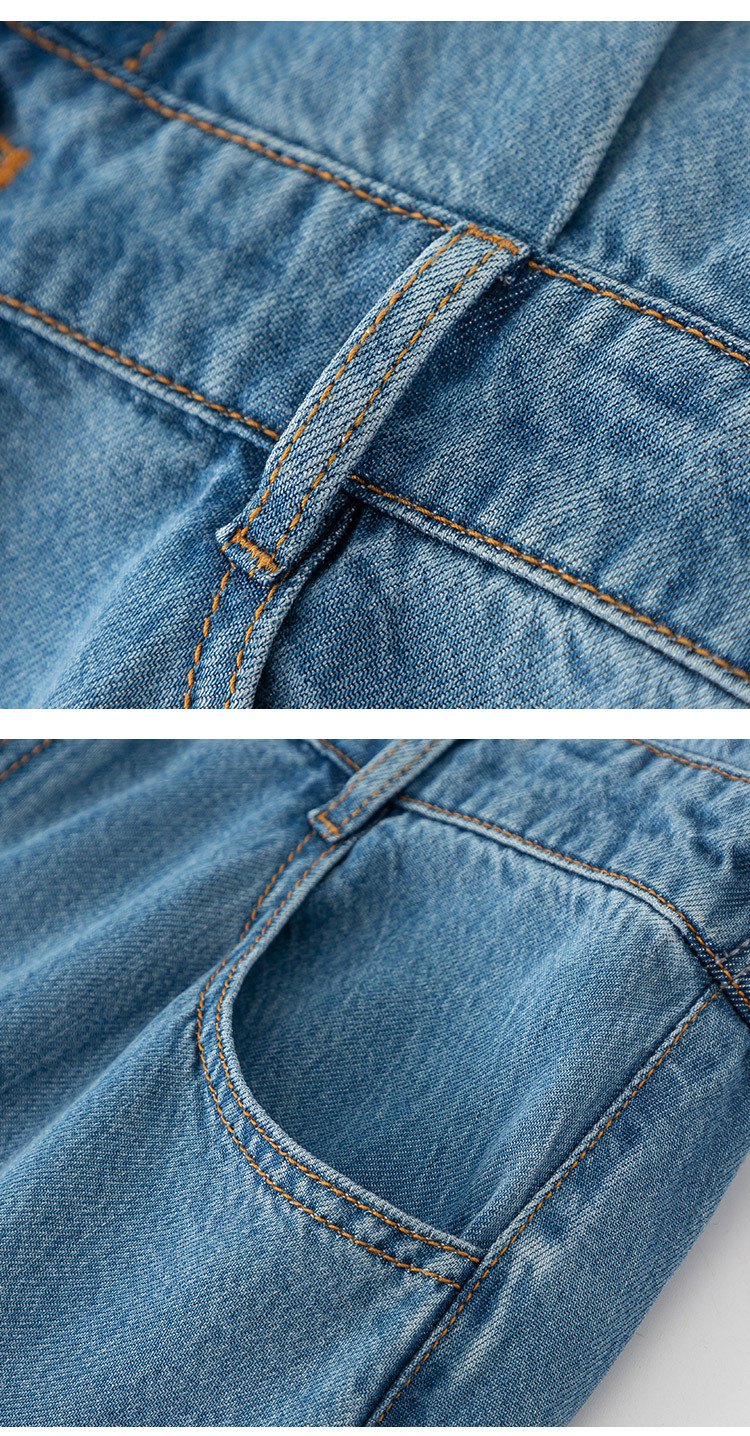 Đầm maxi nữ thắt eo chất liệu denim phối tơ acetate mềm mại, không bí bách — xanh lam chi tiết 17