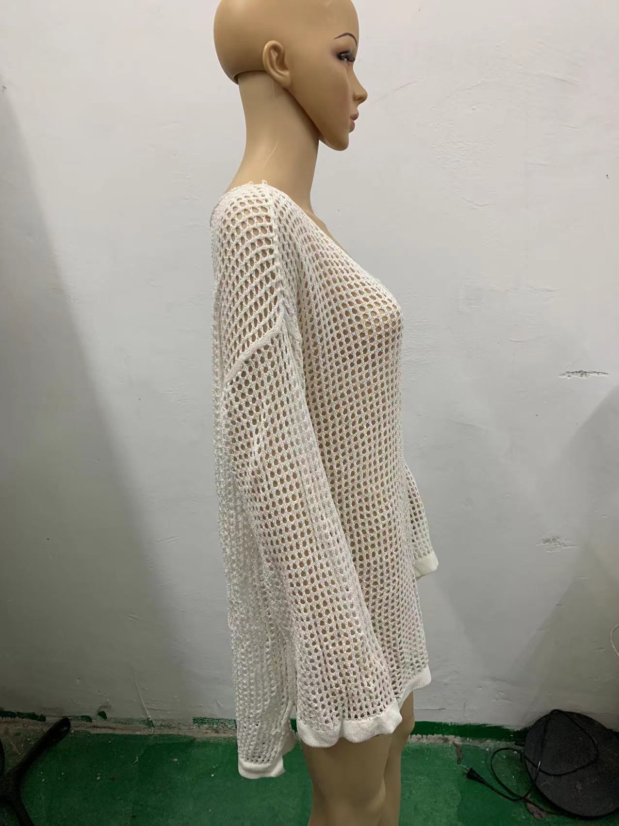 Scoop Neckline Women's Solid Color Casual Sexy Cover Ups