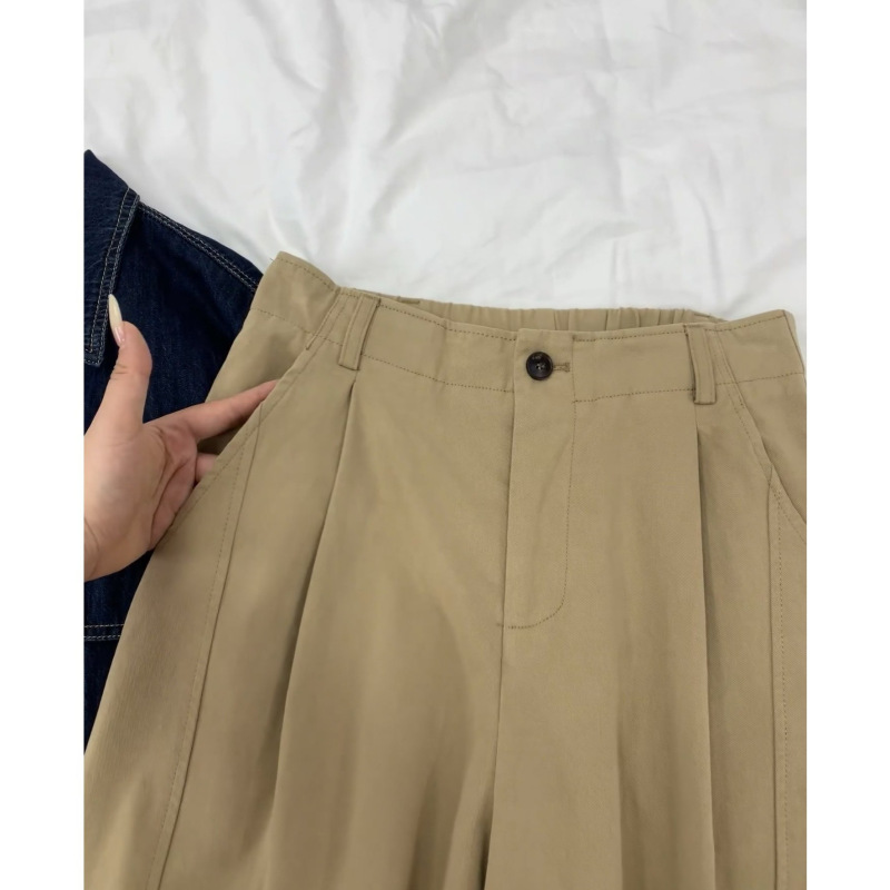 慵懒风百搭阔腿裤女垂感休闲直筒裤宽松高腰遮胯显瘦高级长裤|undefined