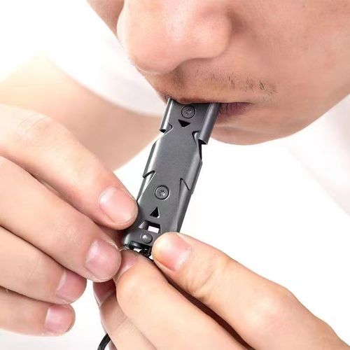 Survival Whistle Double Tube Burst Tone Outdoor Emergency Whistle Stainless Steel High Frequency Earthquake Survival Whistle High Decibel Whistle