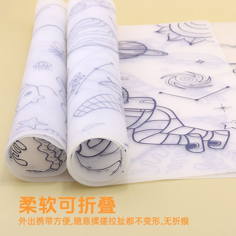 La nueva almohadilla de graffiti de silicona multifuncional para bebés, pintura de educación temprana, juguetes educativos, impermeables, antiincrustantes, duraderos y reutilizables