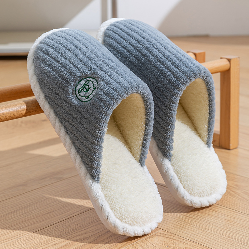 綿スリッパ女性春秋冬家庭用室内滑り止め家庭保温カップル冬毛パイルスリッパ男