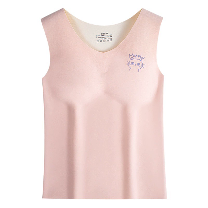 Детский бархатный теплый жилет для девочек, зимнее бесшовное облегающее нижнее белье с круглым вырезом и двойным скрабом, базовое нижнее белье