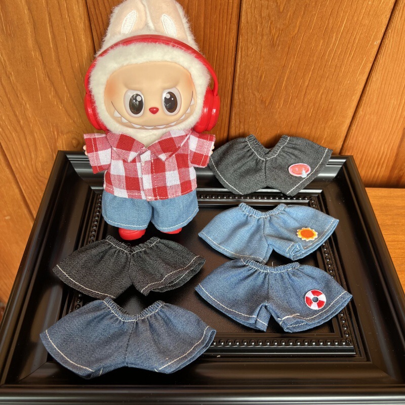 [Clothes Only] First, Second and Third Generation Labubu Vinyl Dolls Labubu Sitting Party Baby Clothes Jeans Accessories