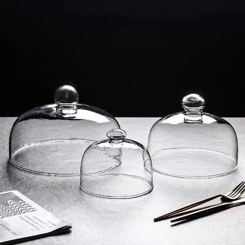 Multi-size transparent preservation glass lid Lead-free glass cover storage dustproof Breadfruit tasting plate lid